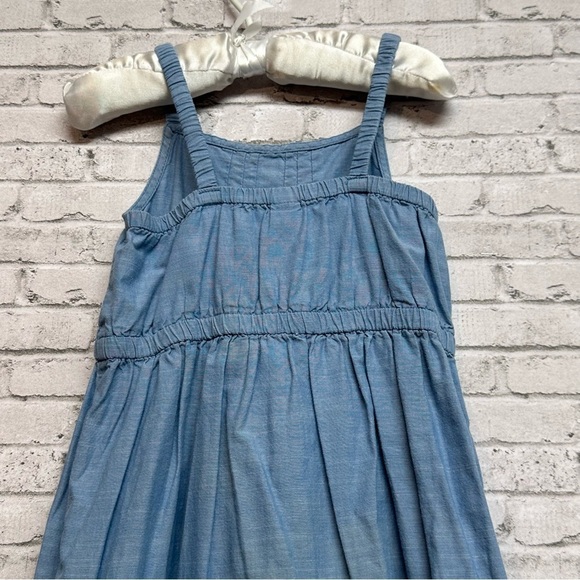 Cherokee Chambray Size 3T Sleeveless Dress Pink Bow Embroidery Ruffle Hem - Picture 5 of 8